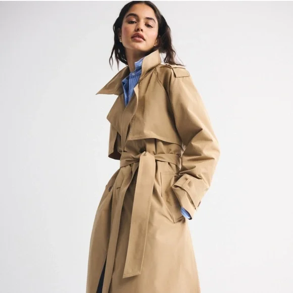Classic Double-Breasted Trench Coat - Beige - Picture 2 of 2
